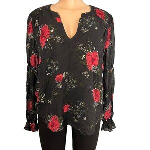 Joie Anjanette Floral Long Sleeve Silk Top
